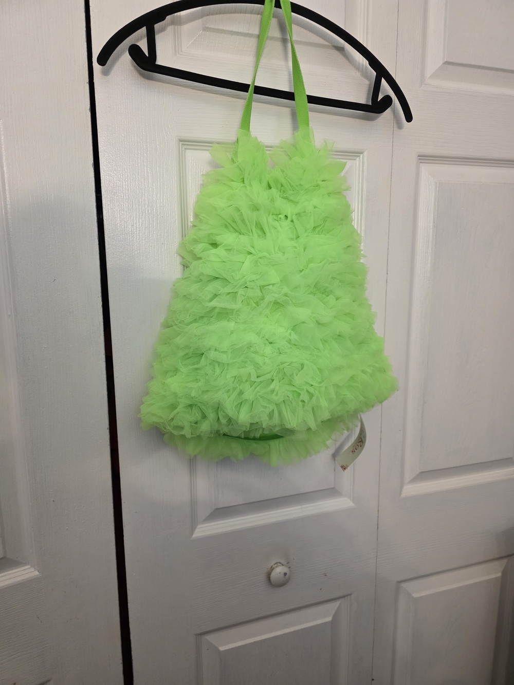 Fluffy Neon Green Tulle Halter Top